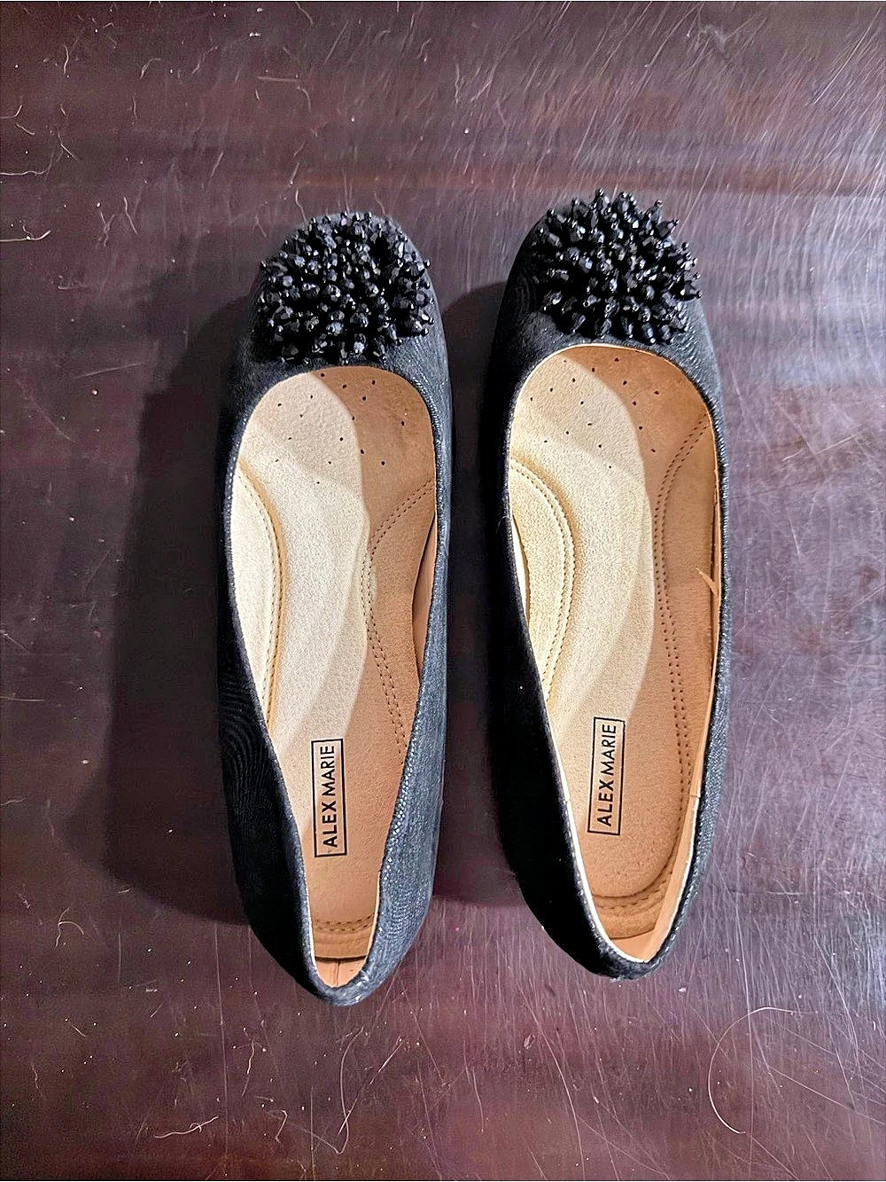 Alex Marie Meghann Beaded Flats in Black US 6M
